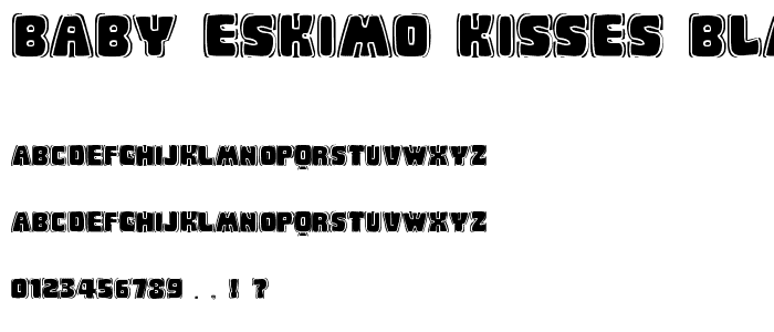 Baby Eskimo Kisses Black font